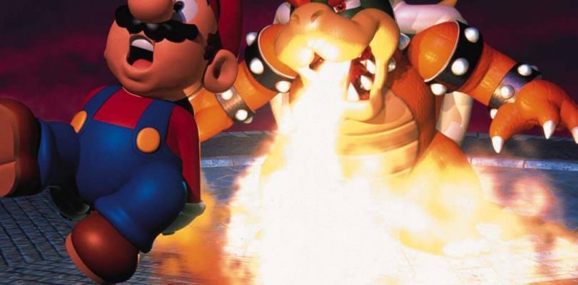 Bowser burning Mario