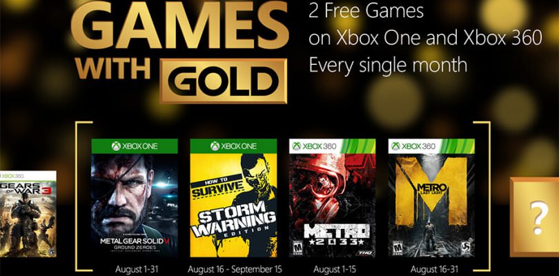 Games with Gold for August on Xbox One and Xbox 360