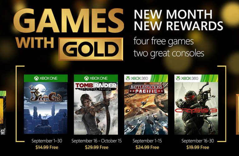 Games with Gold for September on Xbox One and Xbox 360