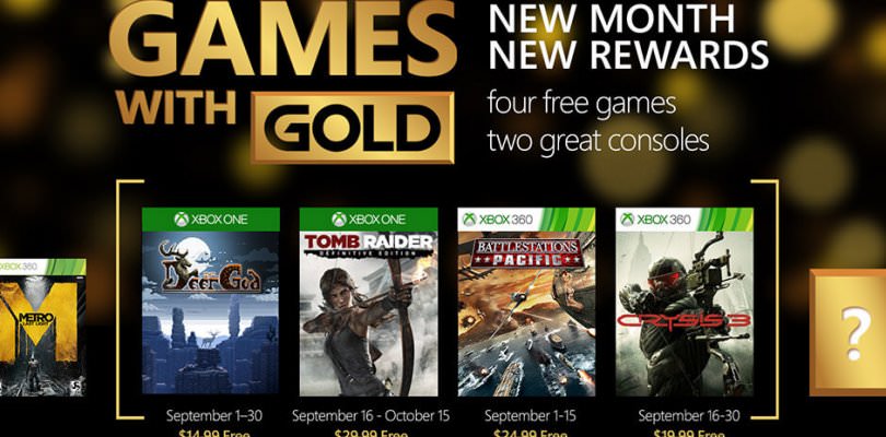 Games with Gold for September on Xbox One and Xbox 360