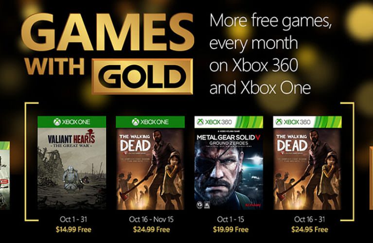 Games with Gold for October on Xbox One and Xbox 360