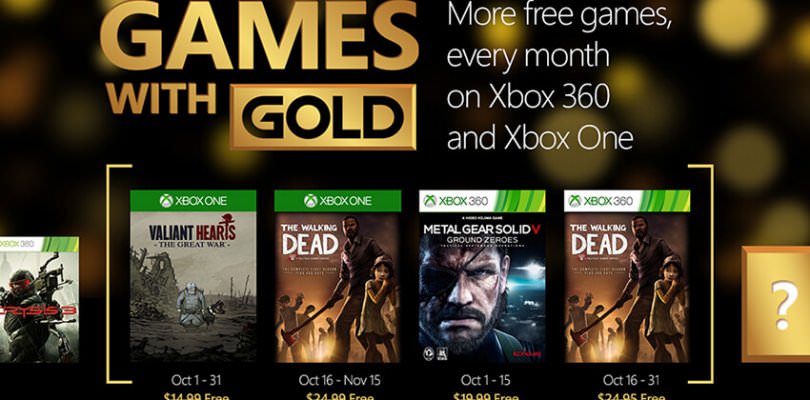 Games with Gold for October on Xbox One and Xbox 360