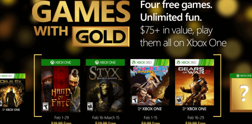 Games with Gold for February 2016 on Xbox One and Xbox 360