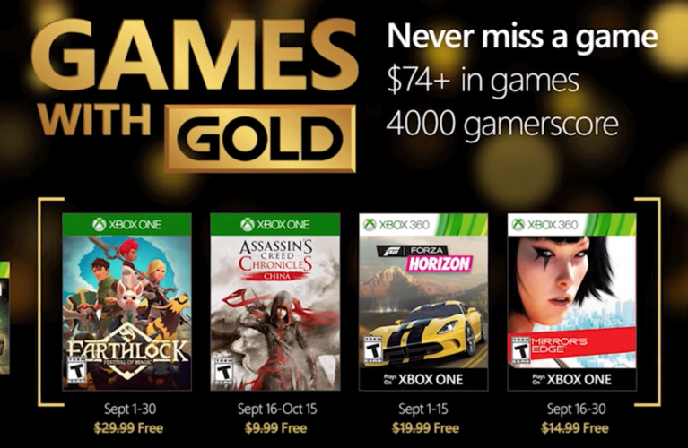 Games with Gold for September 2016 on Xbox One and Xbox 360