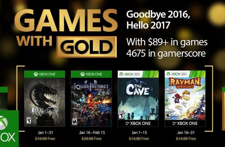 Games with Gold for January 2017 on Xbox One and Xbox 360